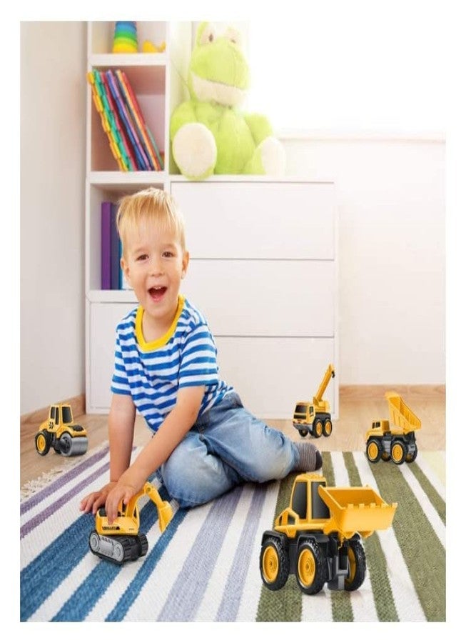 Bluebell DIY Construction 6 in 1 Metal Team Car Engineering Automobile Contrucation Friction Powered Pull Back Crane Excavator Road Roller Forklift Mixer Vehicle. (Multi Color) - Image 4